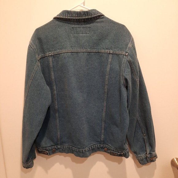 Mens Wrangler Hero Jean Jacket Denim Trucker Size Large - Picture 2 of 5